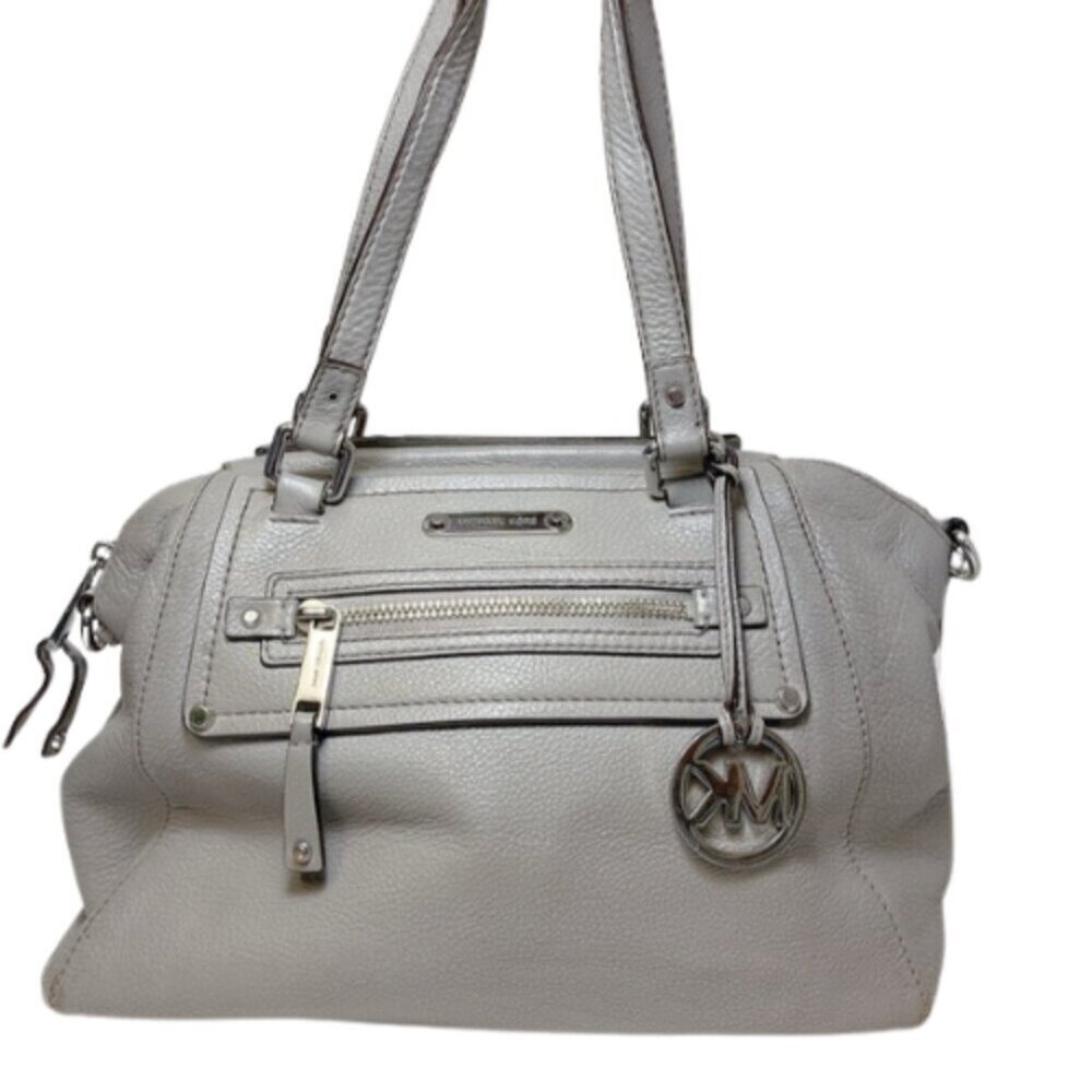 Michael Michael Kors Womens Leather Grey Satchel Leather Bag